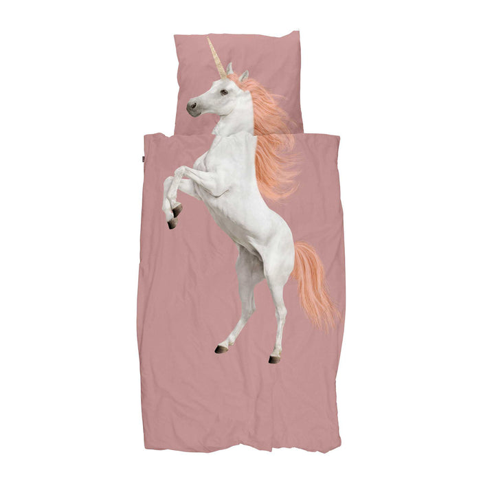 Dekbedovertrek - Snurk - Unicorn - Dusty pink
