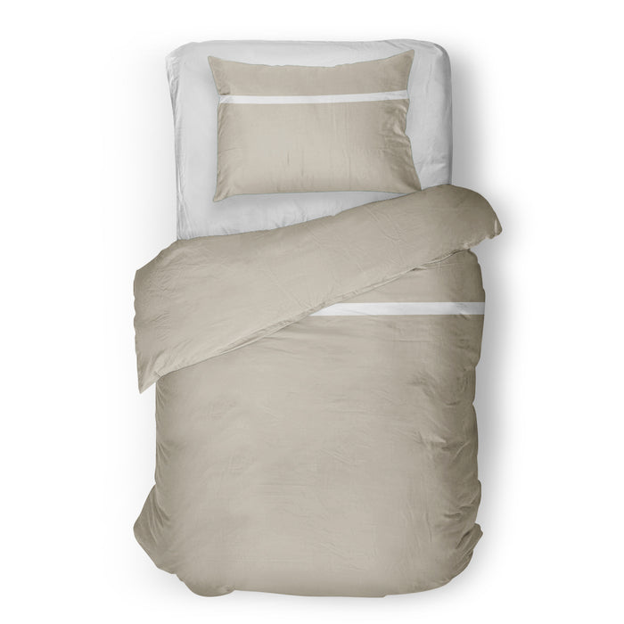 Dekbedovertrek - Nomo - Pipa percale - Cappuccino/White