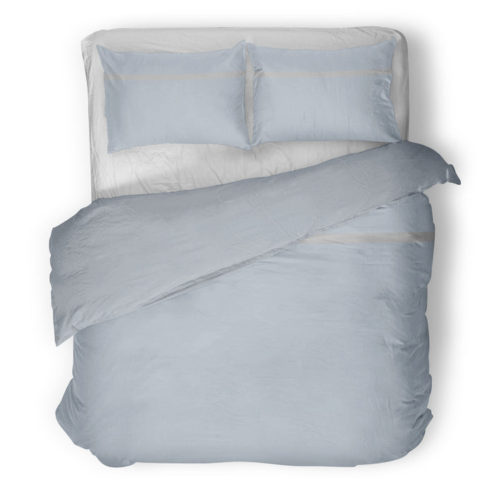 Dekbedovertrek - Nomo - Pipa satijn - Pearlblue/Silver