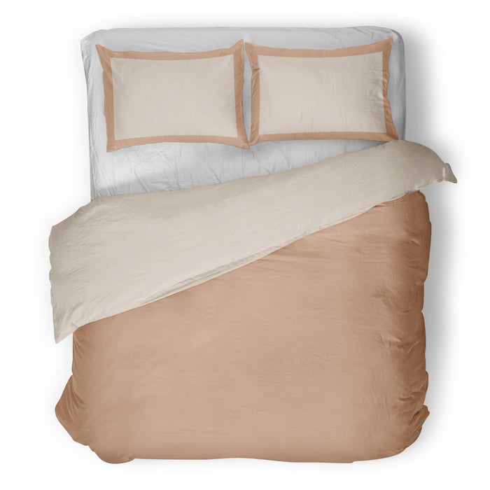 Dekbedovertrek - Nomo - Two toned - Peach/Buttermilk