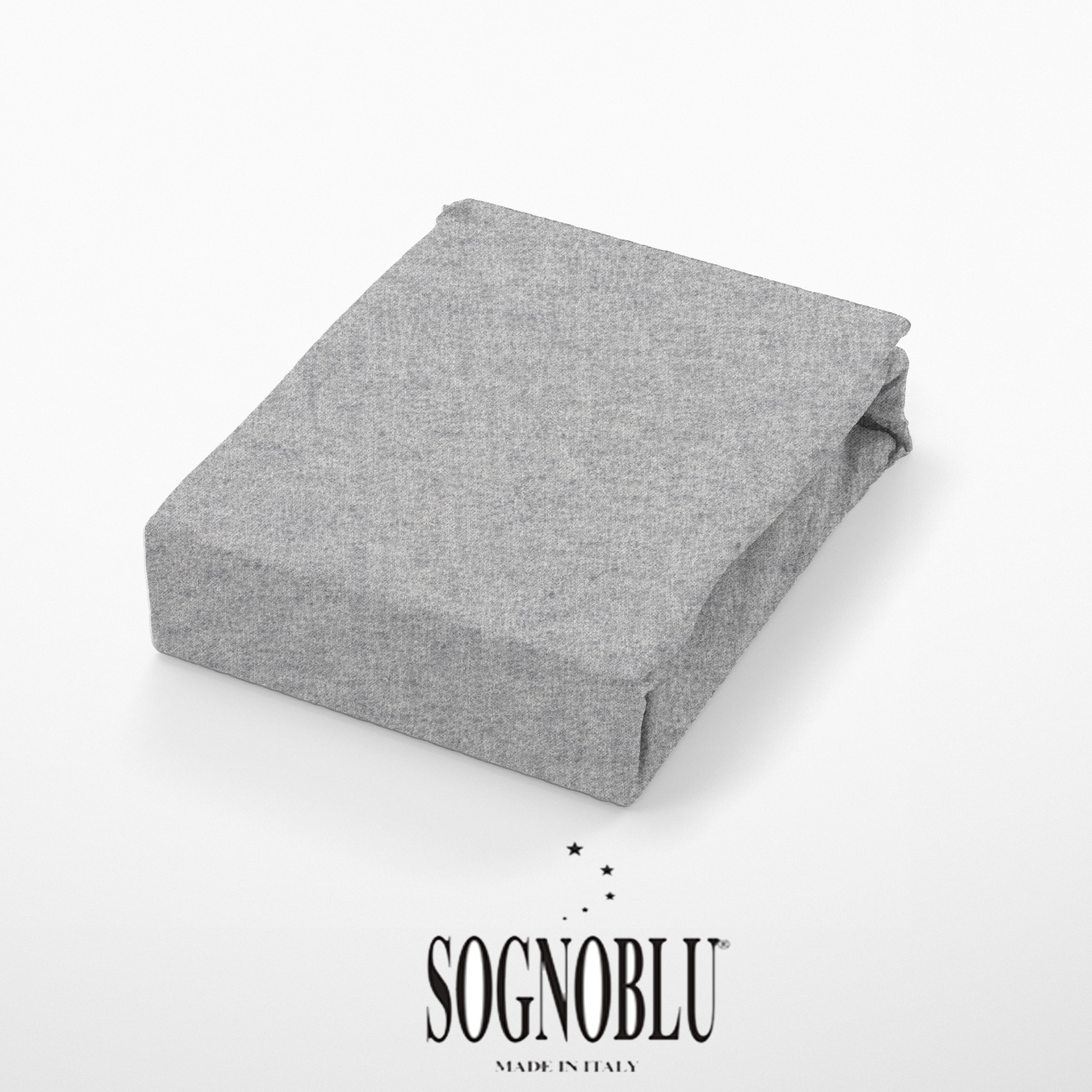 Hoeslaken - Sogno blu - Flanel uni