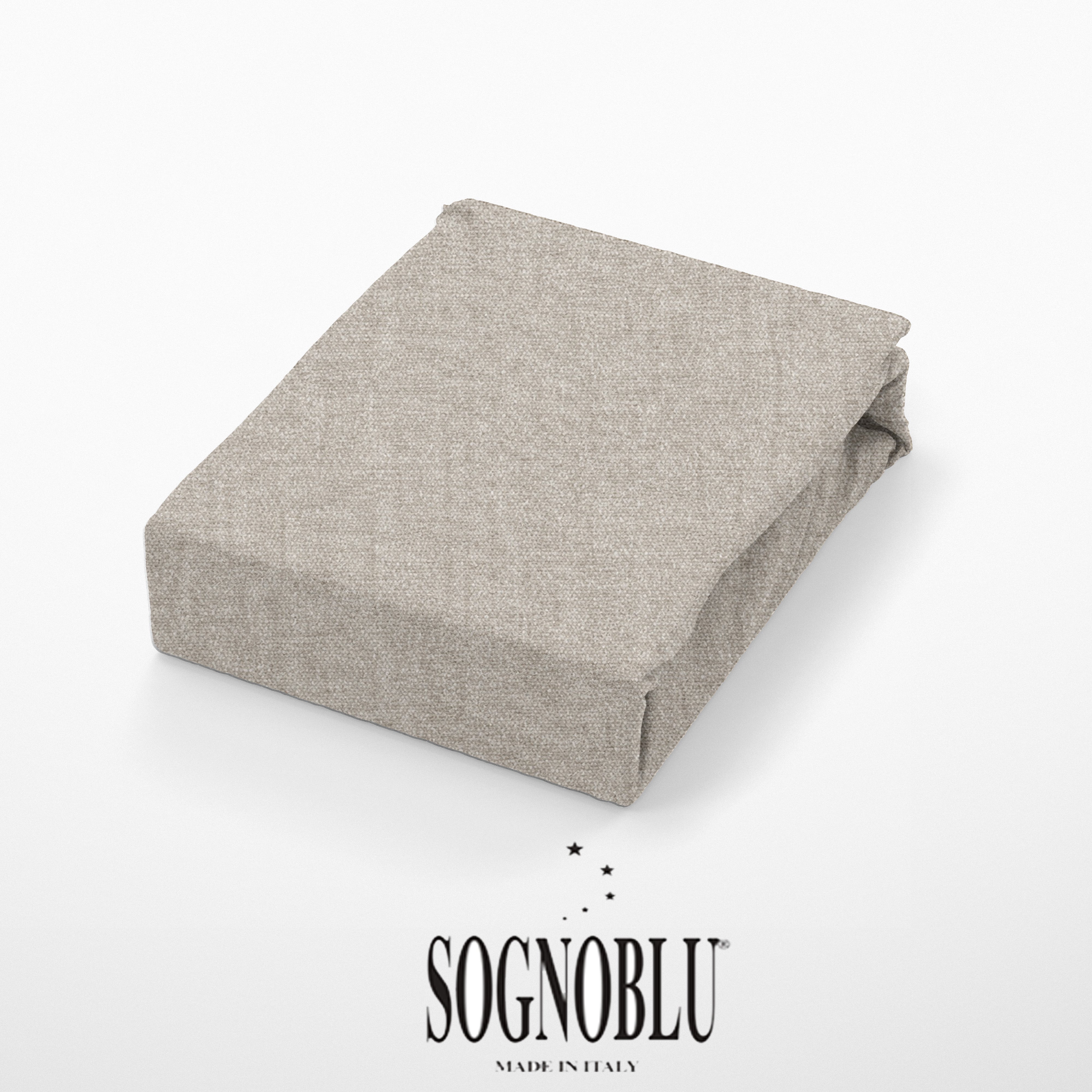 Hoeslaken - Sogno blu - Flanel uni