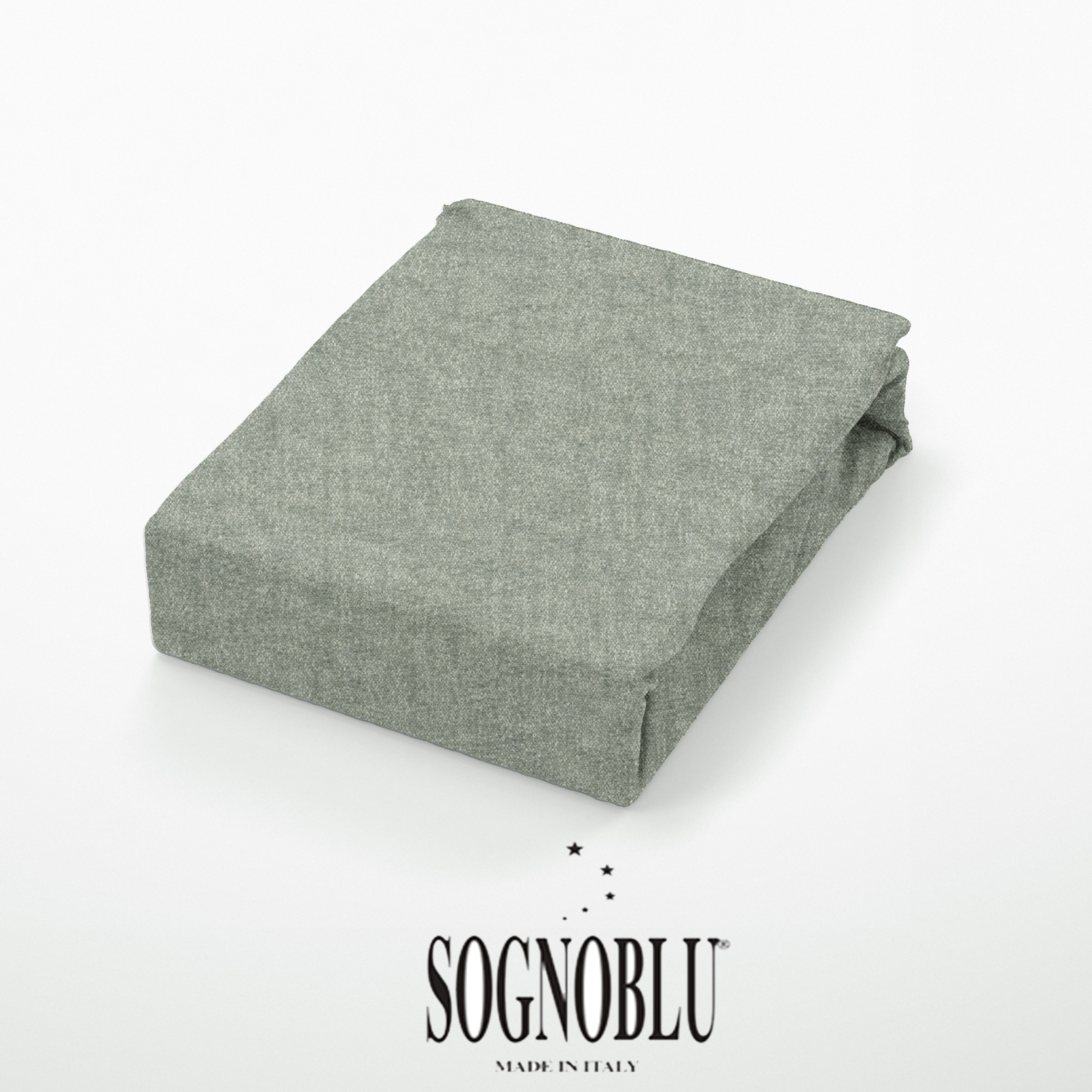 Hoeslaken - Sogno blu - Flanel uni