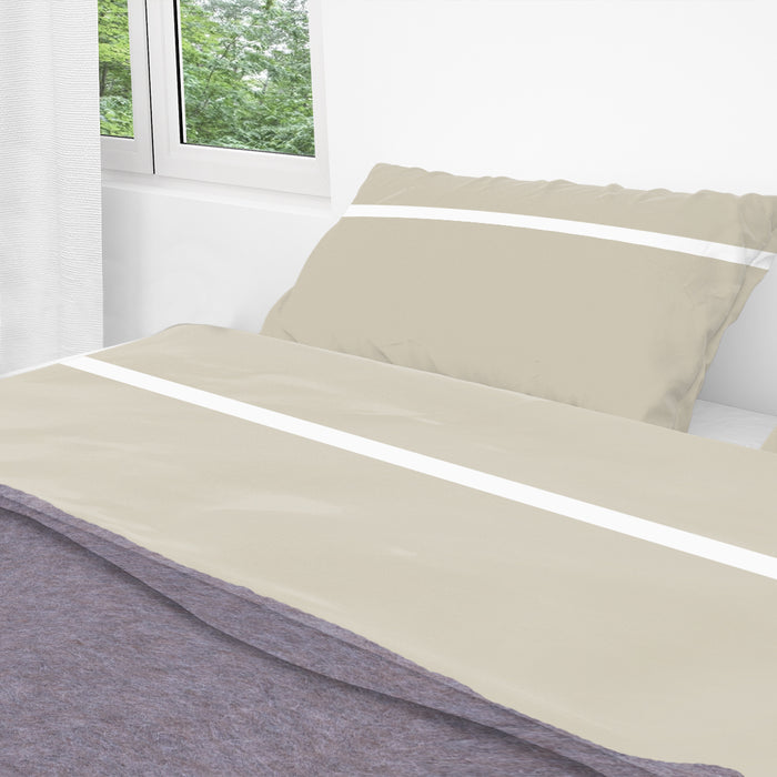 Bovenlaken - Nomo - Pipa percale - Cappuccino/White