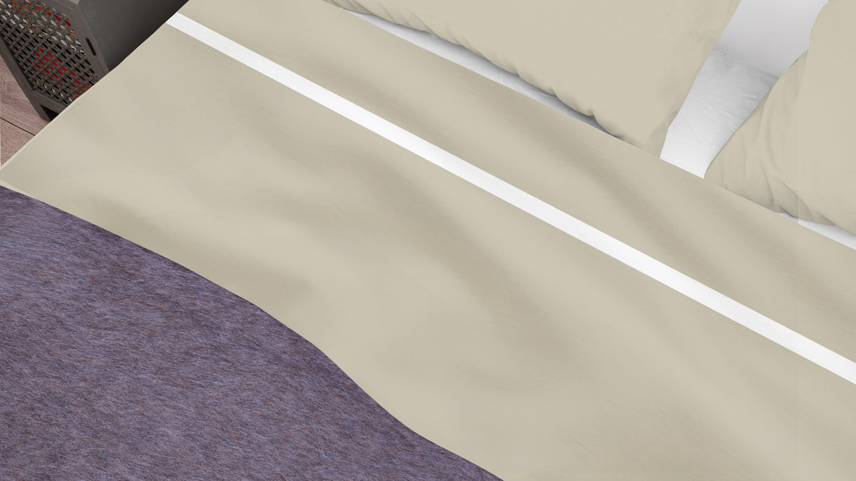 Bovenlaken - Nomo - Pipa percale - Cappuccino/White
