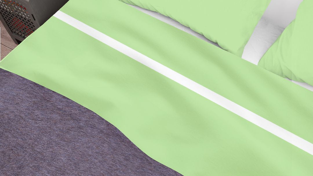 Bovenlaken - Nomo - Pipa percale - Watergreen/White