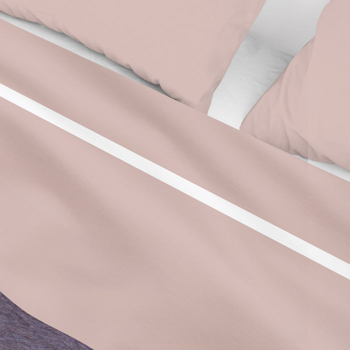 Bovenlaken - Nomo - Pipa satijn - Blush/White