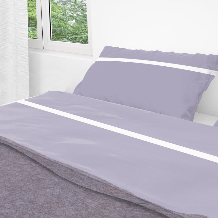 Bovenlaken - Nomo - Pipa satijn - Lavender/White