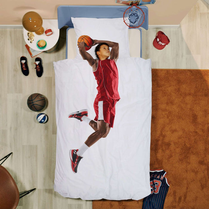 Dekbedovertrek - Snurk - Basketball star - Red