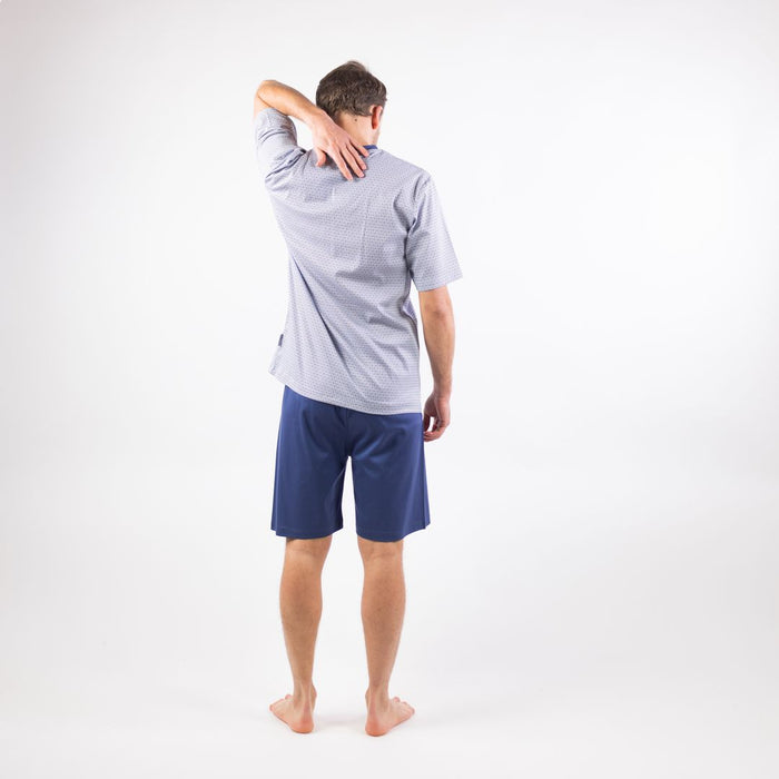 Pyjama - Heren - Isa - Traditional minimal - Blauw