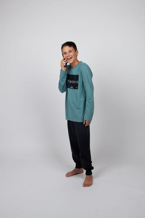 Pyjama - Jongens - Sanetta - Networking - Blauw