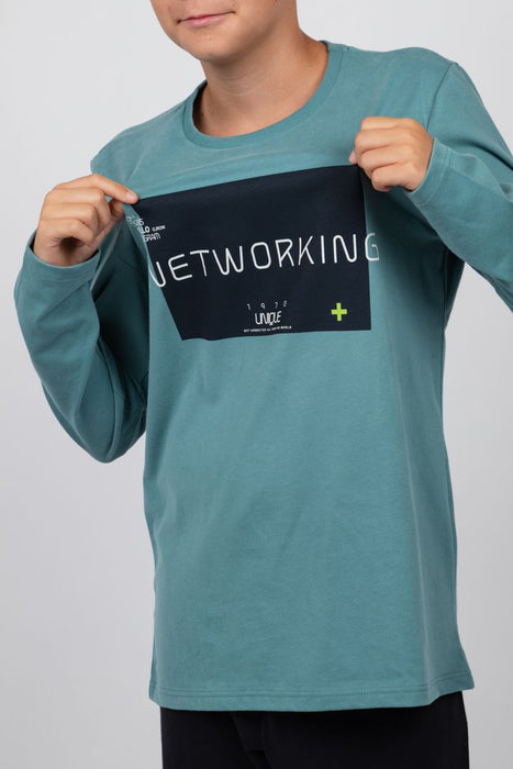 Pyjama - Jongens - Sanetta - Networking - Blauw
