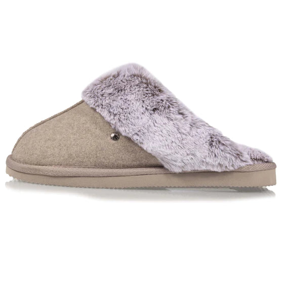 Pantoffel - Dames - Isotoner - Taupe chiné