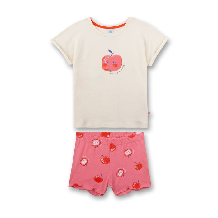 Pyjama - Meisjes - Sanetta - Appels - Wit